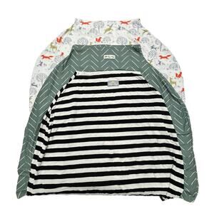 Itsy Ritzy Nursing Covers Lot of 3 Multi-Use Car Seat Woodland Stripes Neutral